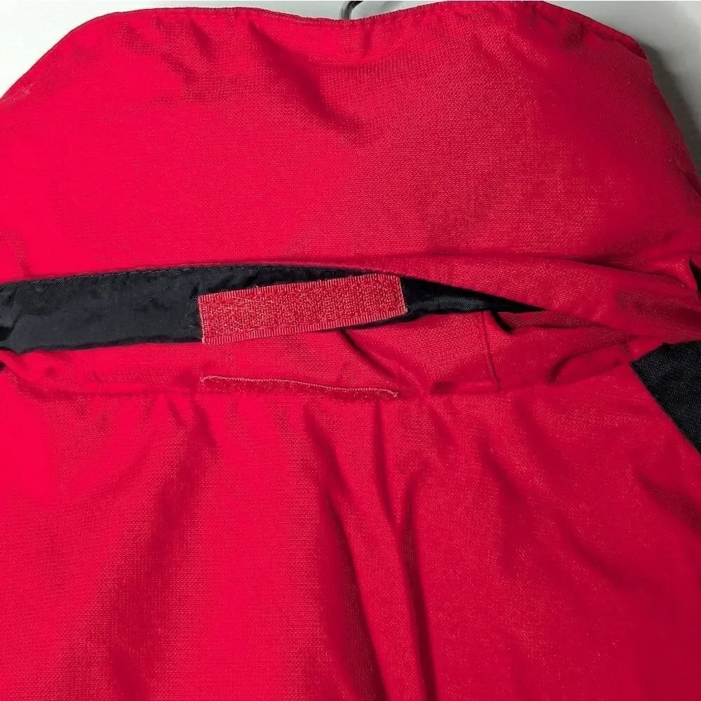 Columbia Sportswear Youth Red Black Waterproof Hoodie Shell Windbreaker Sz 14